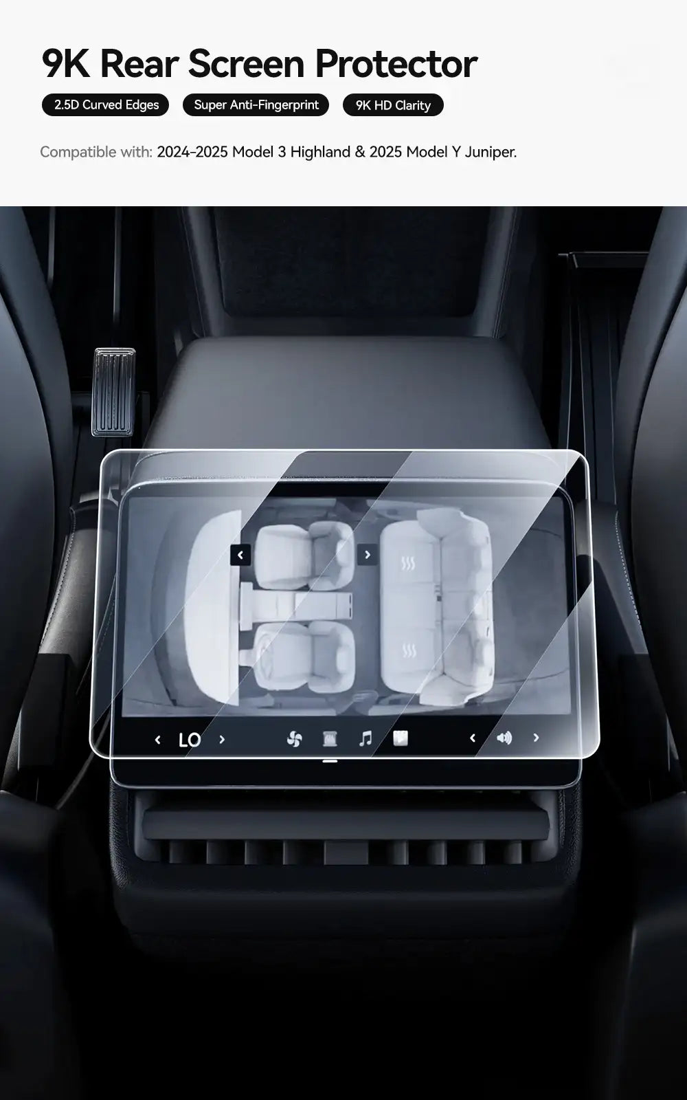 Universal Tesla Screen Protector for Model 3/Y (2024-2026) | All Generations Incl. Highland & Juniper