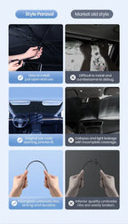 Tesla Model 3 Y Windshield Sunshade 360° Rotatable UV Ray Protector