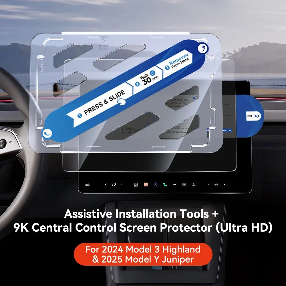 Universal Tesla Screen Protector for Model 3/Y (2024-2026) | All Generations Incl. Highland & Juniper