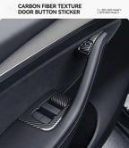 Tesla Model 3 Y Carbon Fiber Interior Door Button & Window Switch Trim