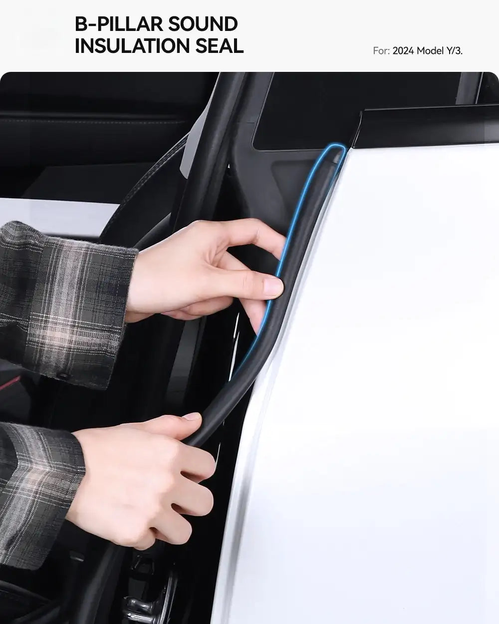 Tesla Model 3 Y Door Seal Kit Soundproof Weatherstrip （2021-2026）
