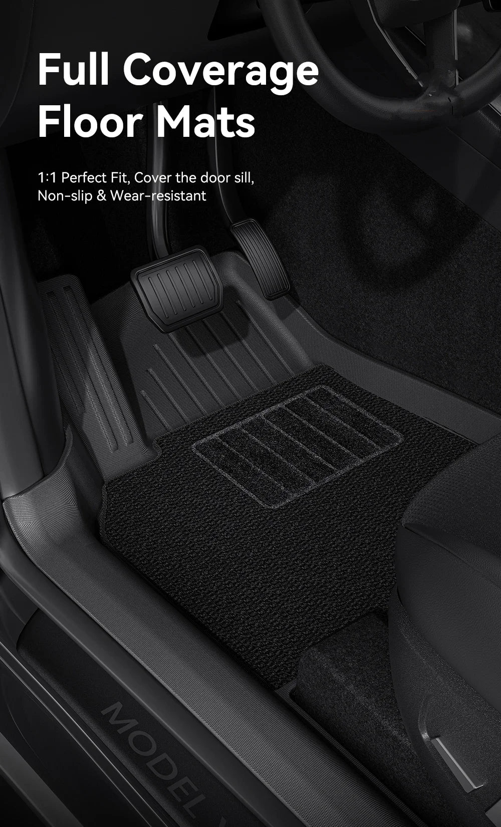 Tesla Model Y Juniper 2026 TPE Floor Mats with Door Sill Protection