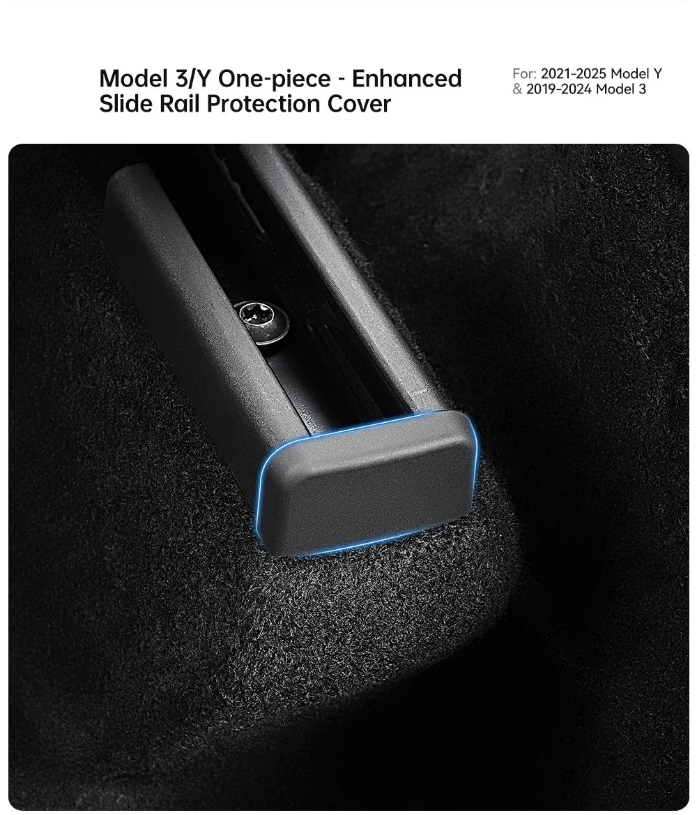 Tesla Model 3/Y Seat Rail Cover Protectors (4 or 8 Pack) - 2021-2026