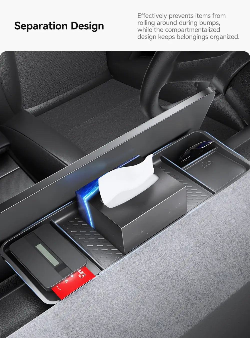 Tesla Model 3 Highland / Y Juniper Rear Screen Hidden Storage Box & Tissue Tray