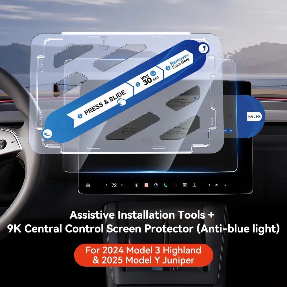 Universal Tesla Screen Protector for Model 3/Y (2024-2026) | All Generations Incl. Highland & Juniper