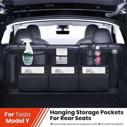 Tesla Model Y Juniper Rear Seat Trunk Hanging Storage Bag Organizer