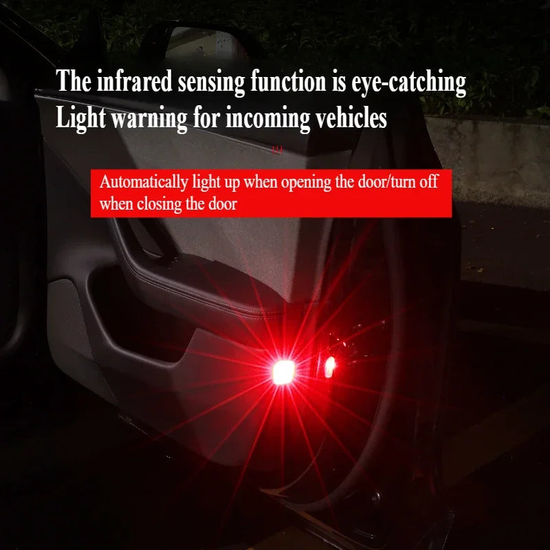 Tesla Model 3/Y/3 Highland Car Door Warning Light Auto Opening Door Anti-collision Sensor Strobe Flashing Alarm Signal Light