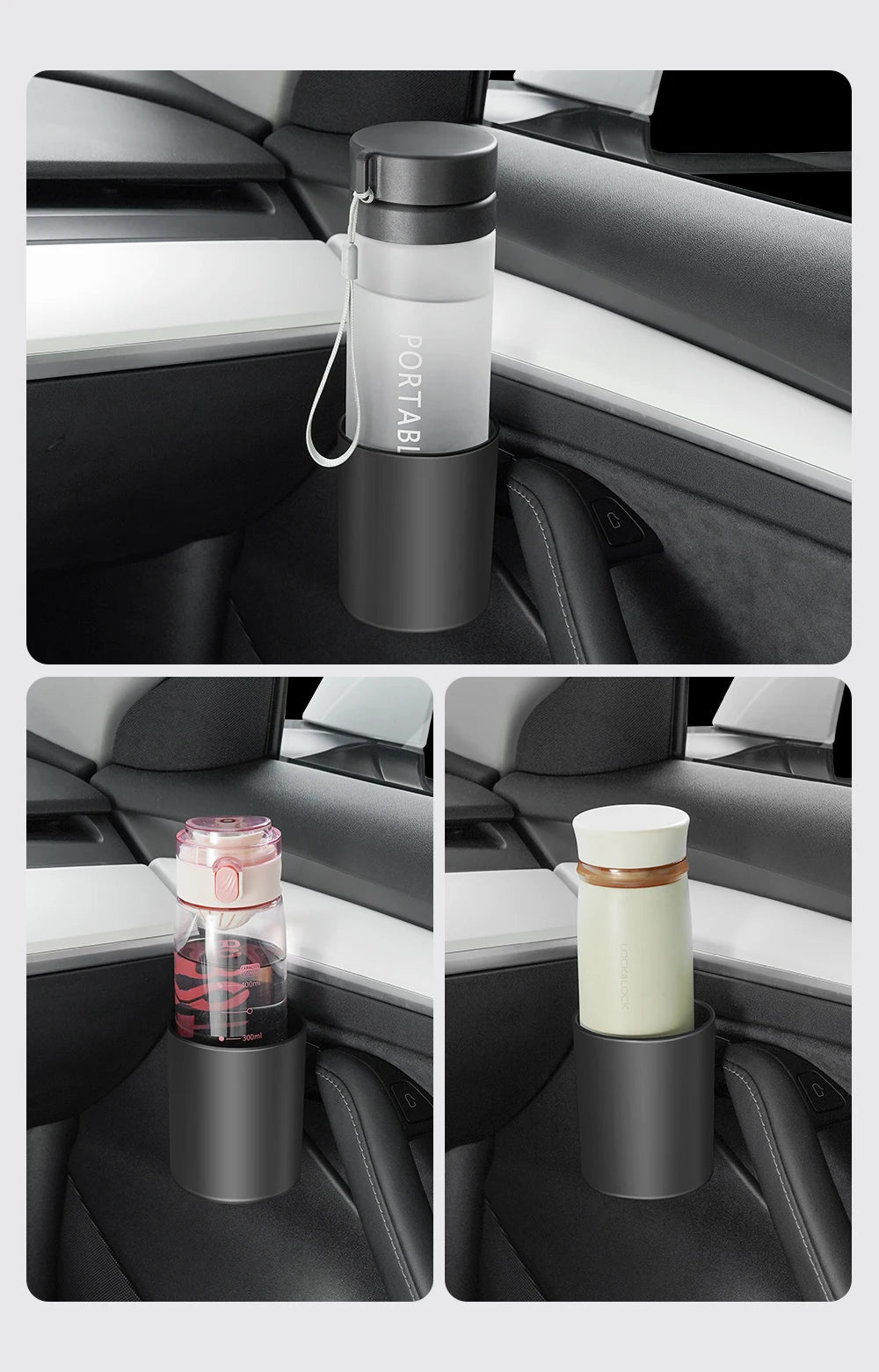 Tesla Model 3/Y Door Side Cup Holder Inserts (4-Piece Set) - TPE