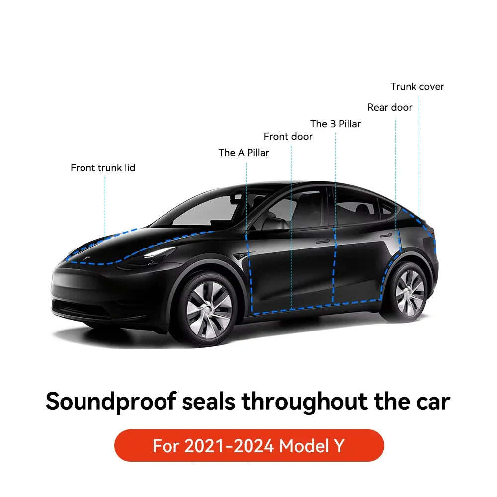 Tesla Model 3 Y Door Seal Kit Soundproof Weatherstrip （2021-2026）