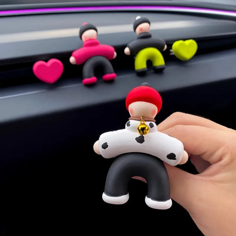 Lovely People Shaped Clips for Tesla Model3/Y Women's Air Outlet Perfume Clip Auto Air Freshener Clip Scent Aroma Accessories
