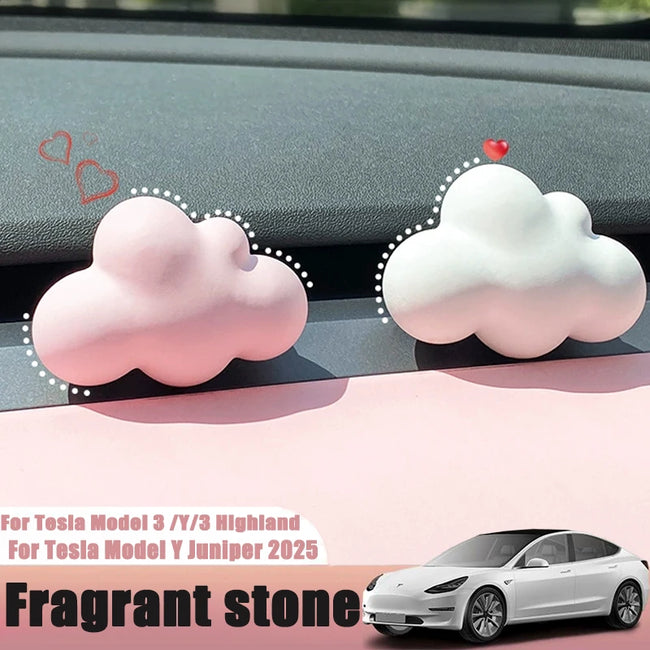 New Tesla Model 3 Highland 2024 2025 Car Aromatherapy Clip Vent Diffuser Cloud Shape Car Vent Freshener Clip Air Conditioner Hover Image