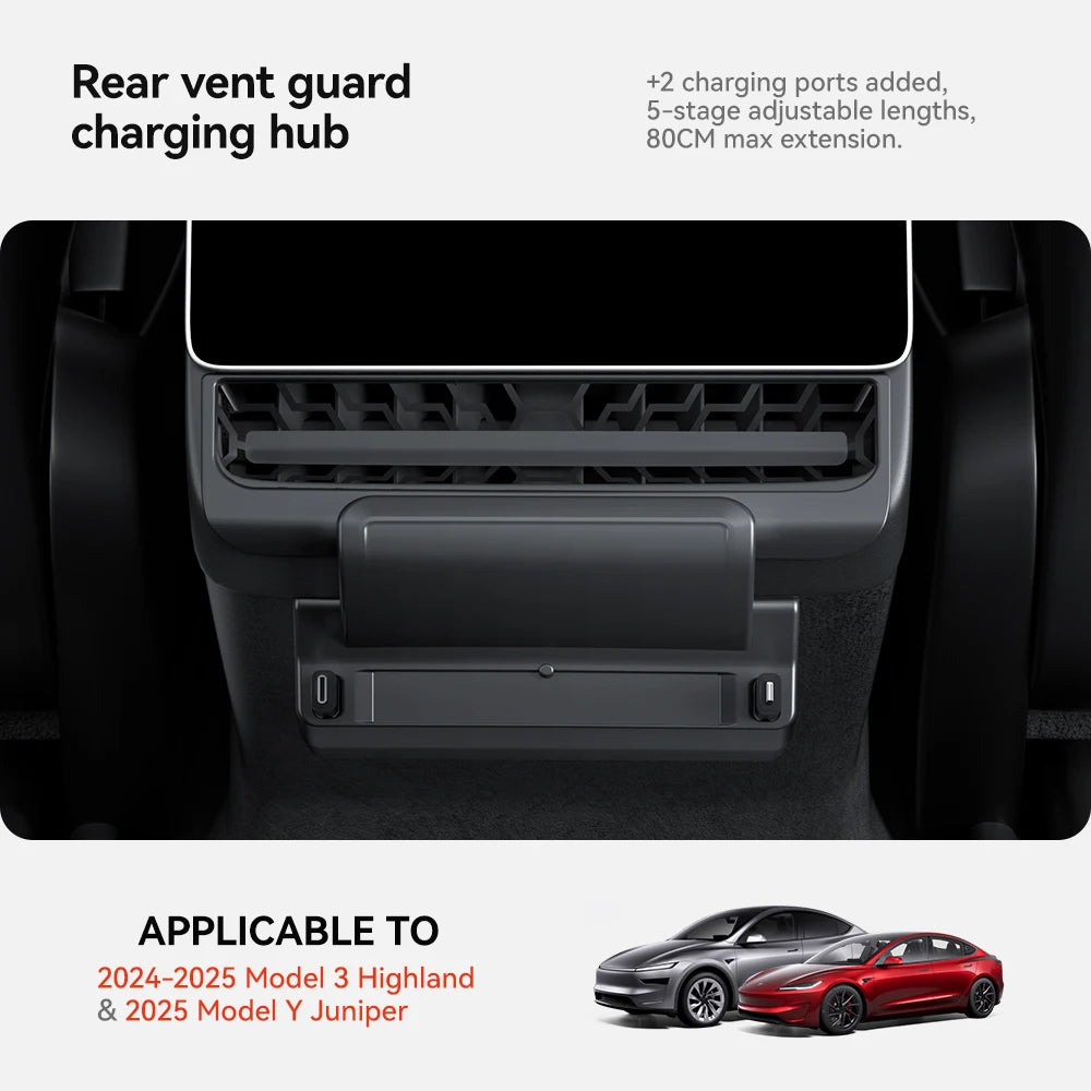 90W Retractable Rear USB Hub for Model 3 Highland & Y Juniper