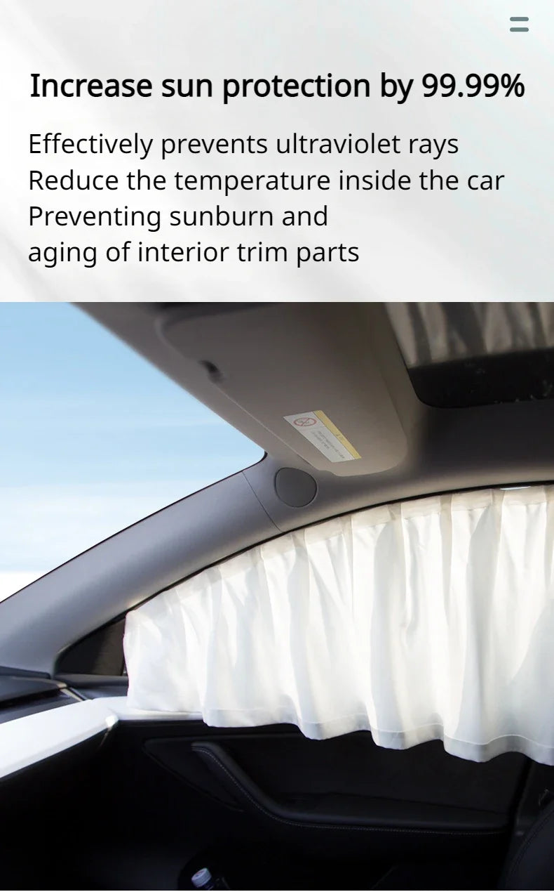 tesla model 3 highland 2024 Anti-uv Window Sunshade Side Window High-density Track Curtains for Camping Privacy Curtain
