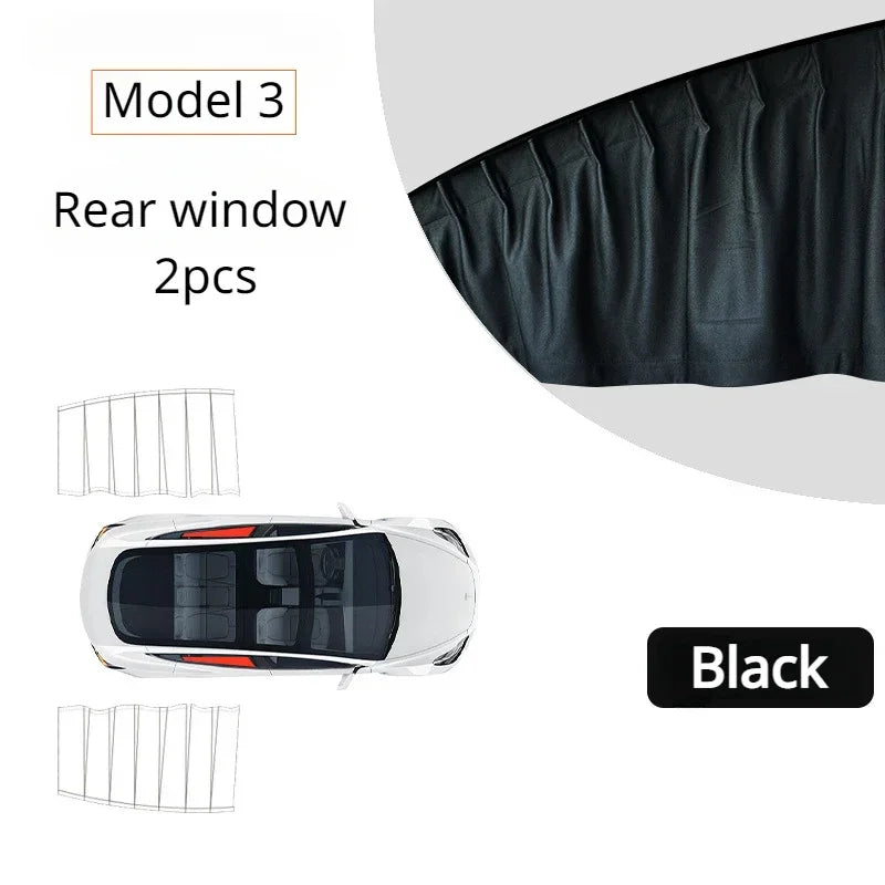 tesla model 3 highland 2024 Anti-uv Window Sunshade Side Window High-density Track Curtains for Camping Privacy Curtain