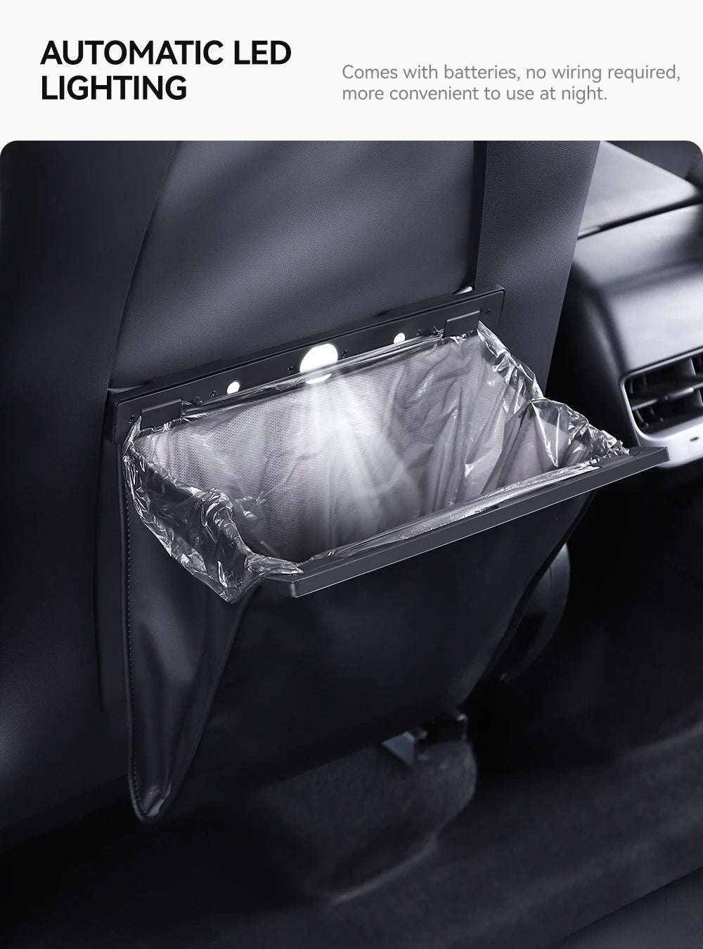 Tesla Model 3 Y Highland Rear Seat Back Trash Can Storage Bag