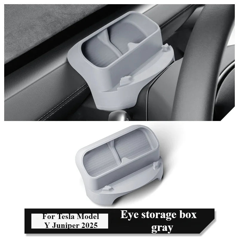 Tesla Model Y Launch 2025 Silicone Car Glasses Storage Box Car Mounted Sunglasses Organizer Storage Tray Interior Accessory