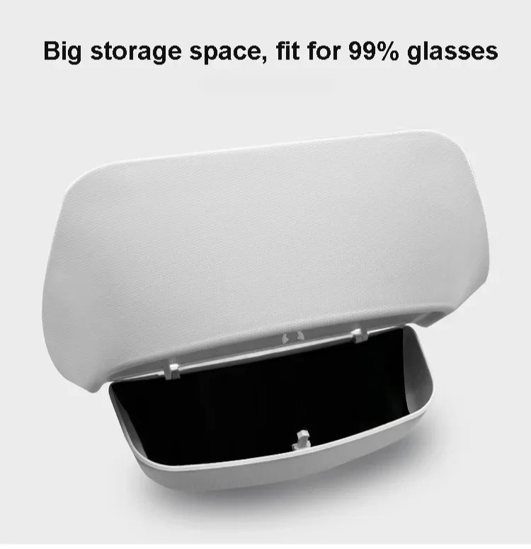 Car Glasses Case for Tesla Model Y Model 3 Highland 2017-2024+ Car Roof Sunglasses Storage Box Clip Roof Interior Accessories