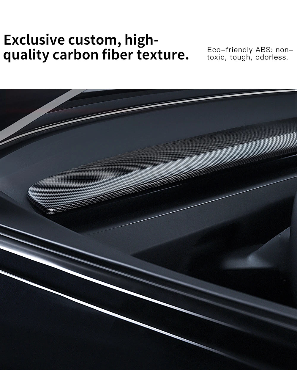 Tesla Model 3 Highland Model Y Dashboard Trim Carbon Fiber Cover Strip