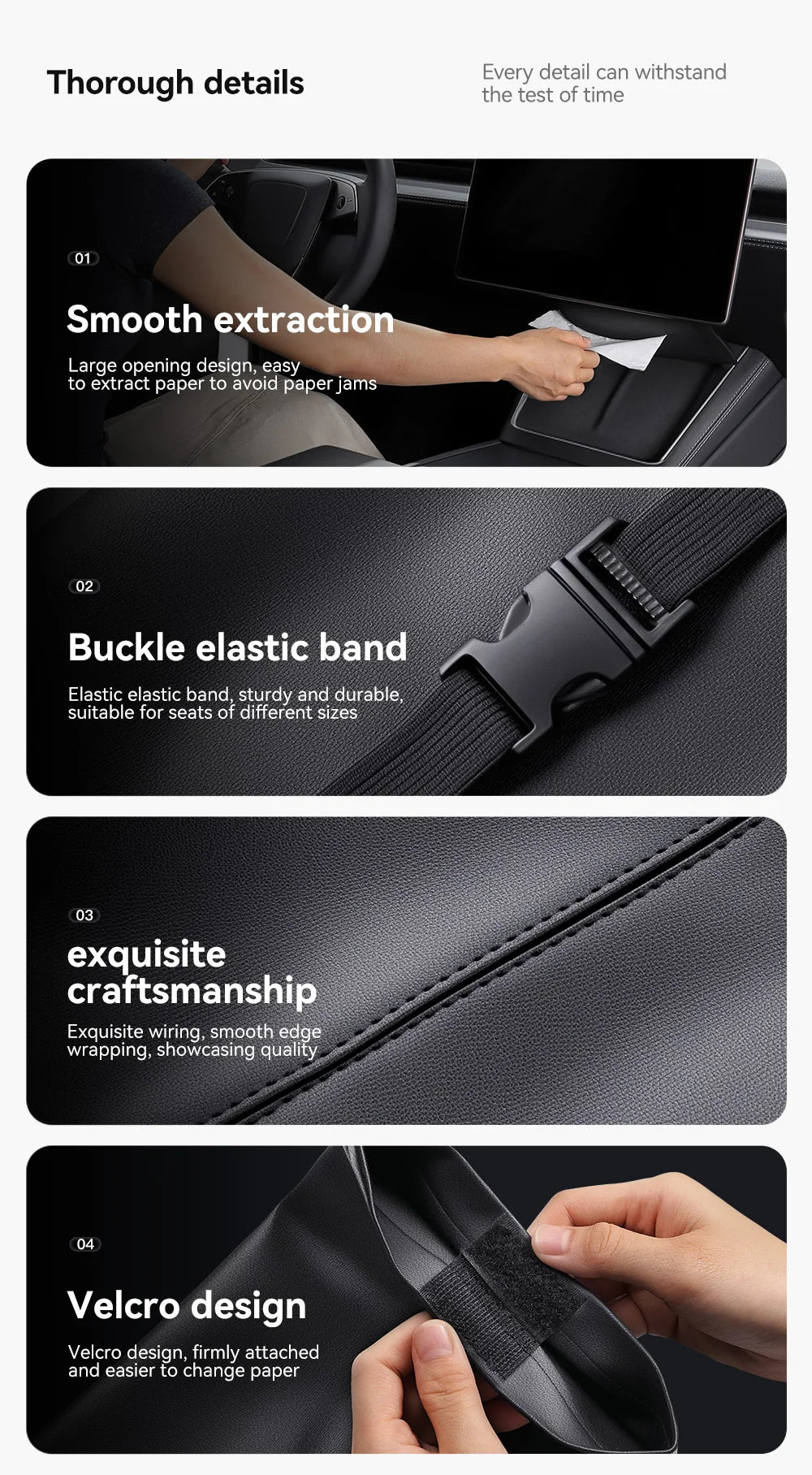 Tesla Model 3 Y Hanging Leather Tissue Box Armrest Holder Bag