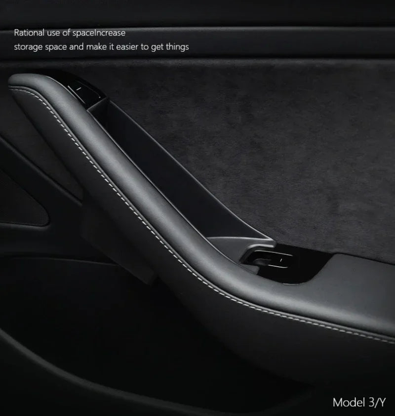 Door Handle Side Storage for Tesla Model 3 Y 2019-2023 Auto Armrest Box Tray Organizer Container Hidden Holder Car Accessories