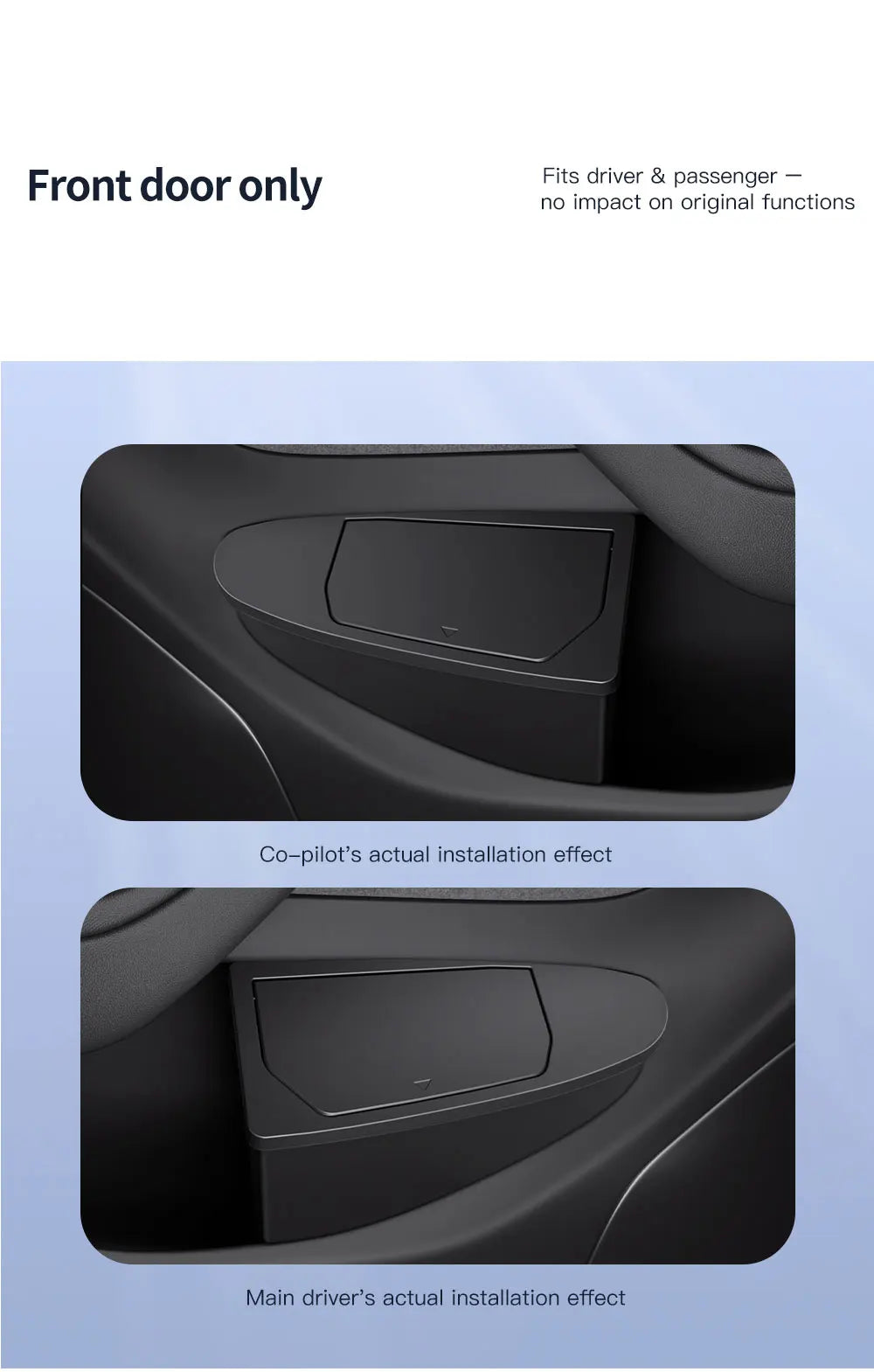 Front Door Storage Trash Can for Tesla Model Y Juniper 2025 Car Door Storage Box Multi Functional Storage Box Car Accessories