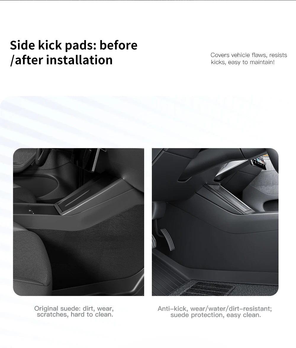 Tesla Model 3/Y TPE Center Console Side Anti-Kick Pads (2021-2026)
