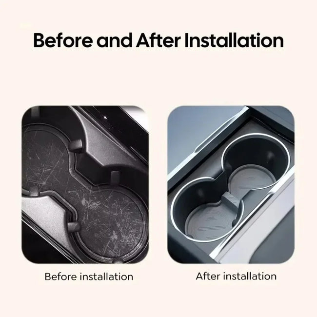 Tesla Model M/S/3/Y Juniper 2025+ Non-Slip Drink Limiting Stopper Mat Interior Center Console Cup Holder Pad Car Accessory Main Image