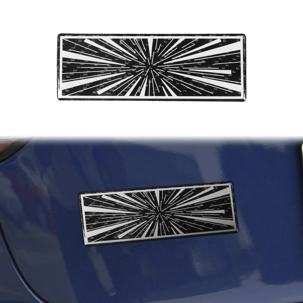 Vehicle Label Badge for Tesla Model 3/Y/S/X Juniper Tail Mark High Performance Creative Decor Real Carbon Epoxy Resin Sticker