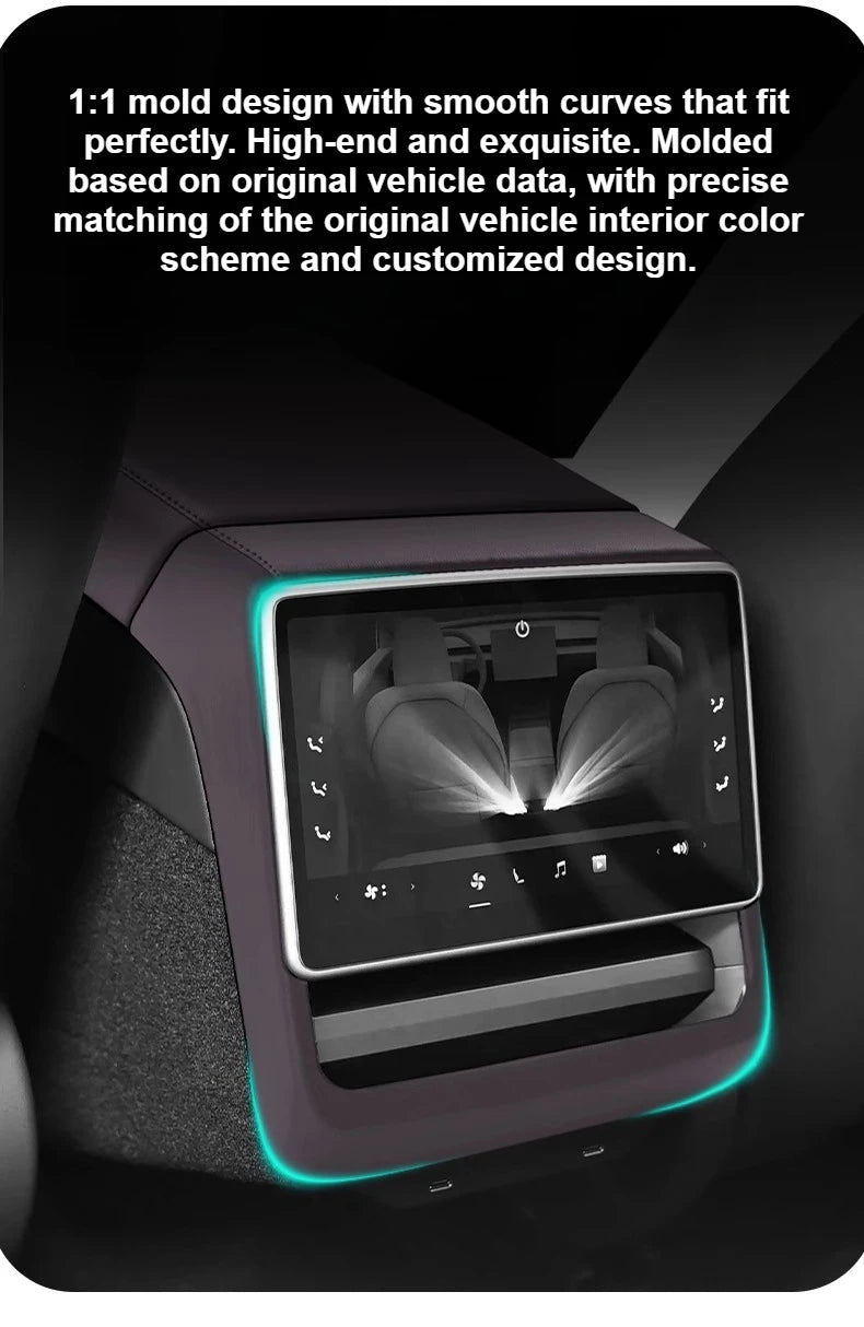 Tesla Model 3 Model Y Juniper 2025 Up Rear Screen Frame Armrest Box Cover Pad Ventilation Mask Protector Cover Accessories