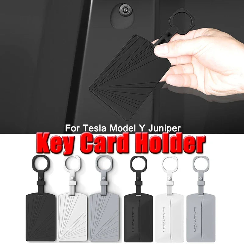 Tesla Model Y Launch/Juniper 2025 Car Key Card Protector Cover White Silicone Key Case Interior Accessory Key Card Holder