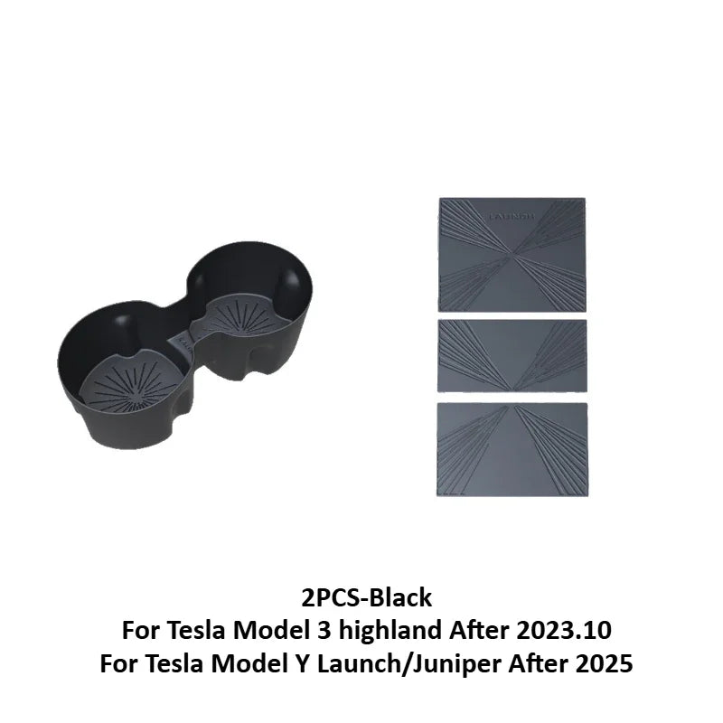 Tesla Model Y Juniper/Model 3 2025 Panel Sticker Central Control Water Cup Holder Protective Film Anti-slip Pads Interior
