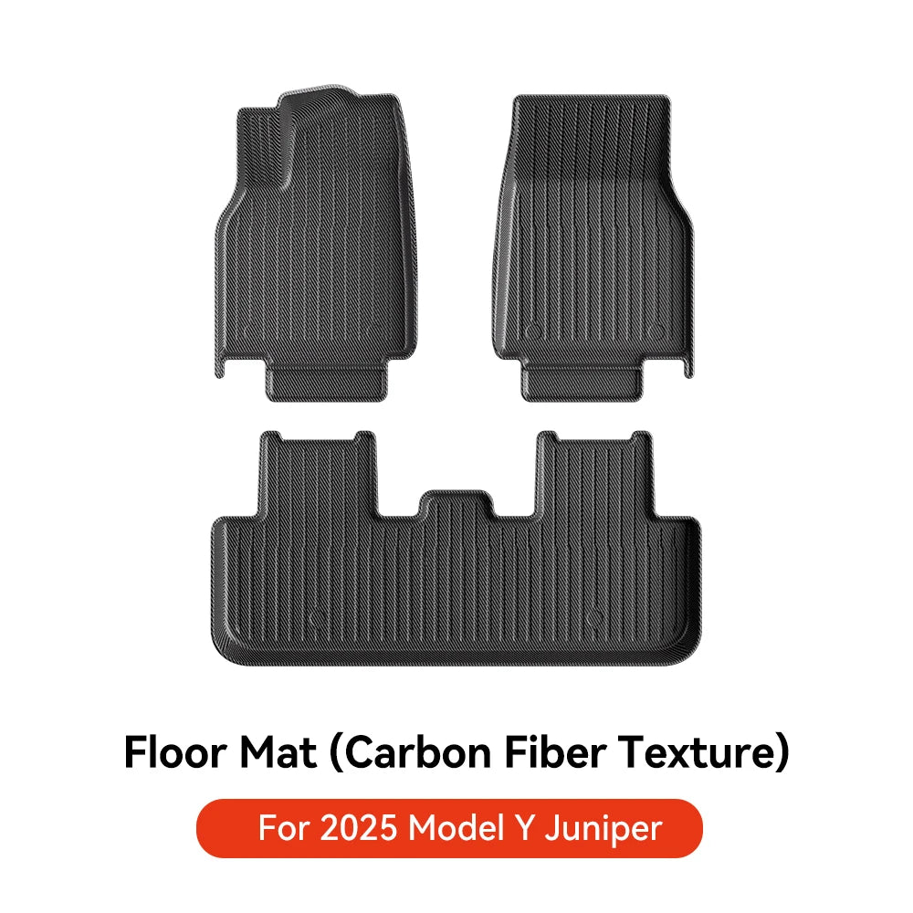 Tesla Model Y Juniper 2026 Carbon Fiber TPE Floor Mats & Trunk Liners