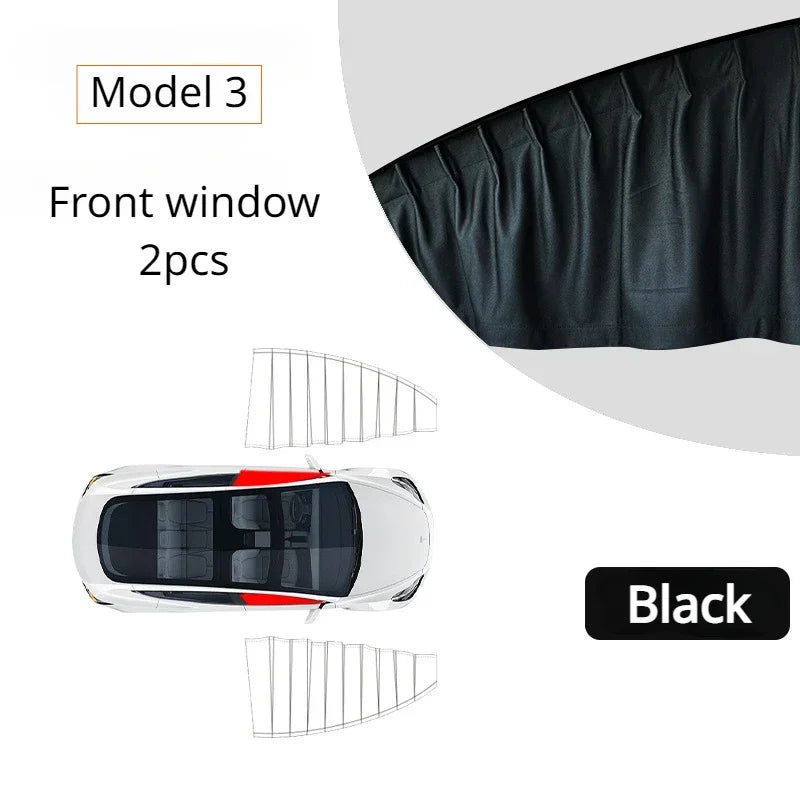 tesla model 3 highland 2024 Anti-uv Window Sunshade Side Window High-density Track Curtains for Camping Privacy Curtain