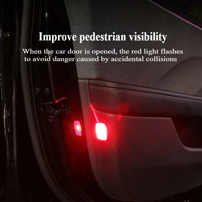 Tesla Model 3/Y/3 Highland Car Door Warning Light Auto Opening Door Anti-collision Sensor Strobe Flashing Alarm Signal Light