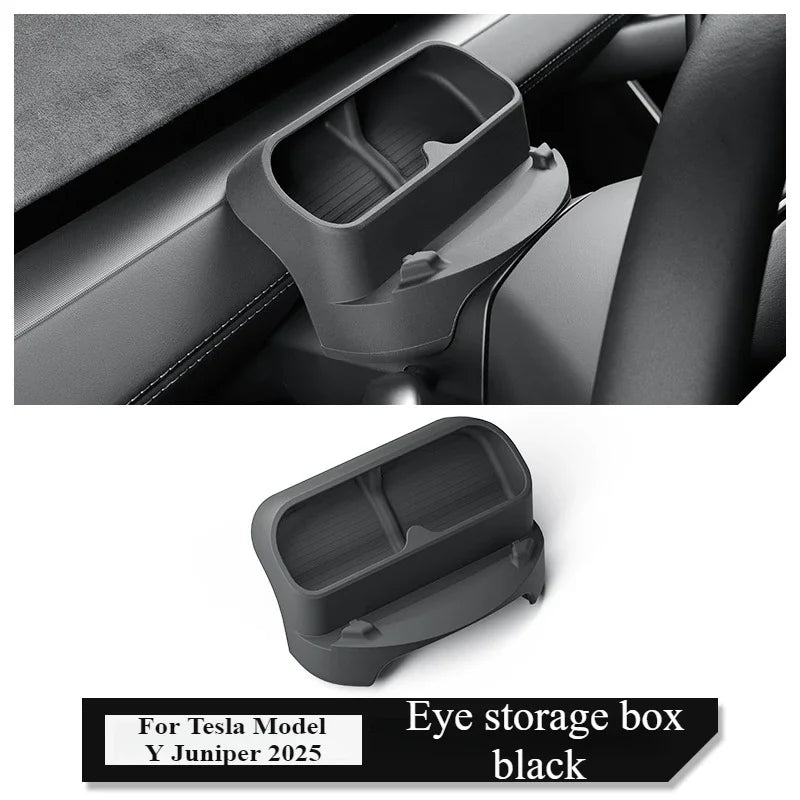 Tesla Model Y Launch 2025 Silicone Car Glasses Storage Box Car Mounted Sunglasses Organizer Storage Tray Interior Accessory