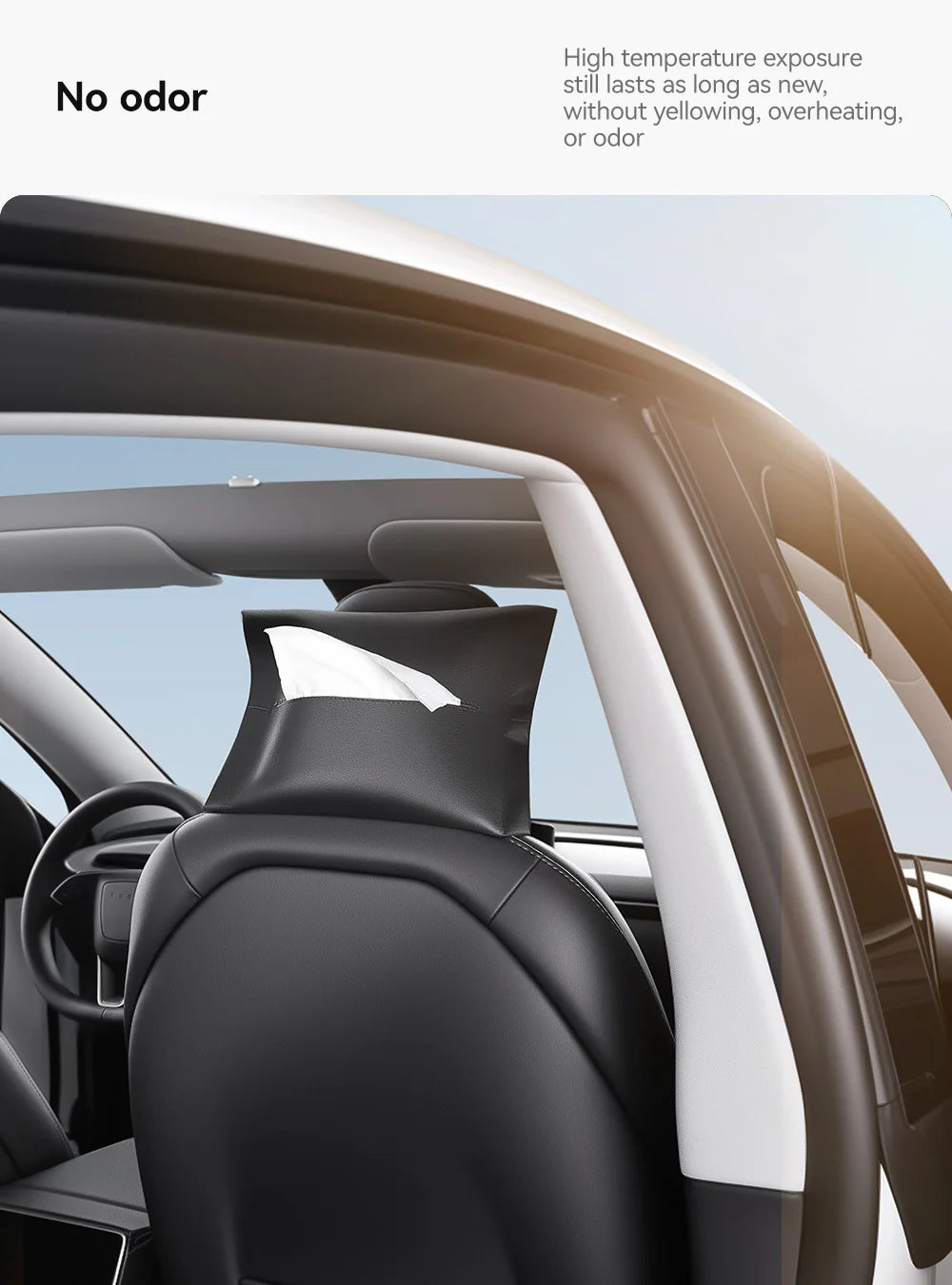 Tesla Model 3 Y Hanging Leather Tissue Box Armrest Holder Bag
