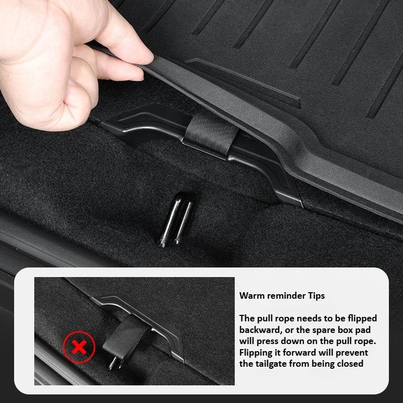 Tesla Model Y Launch/Juniper 2025 ABS Trunk Lid Handle Spare Box Cover Plate Handle Auxiliary Puller Car Accessories 2PCS