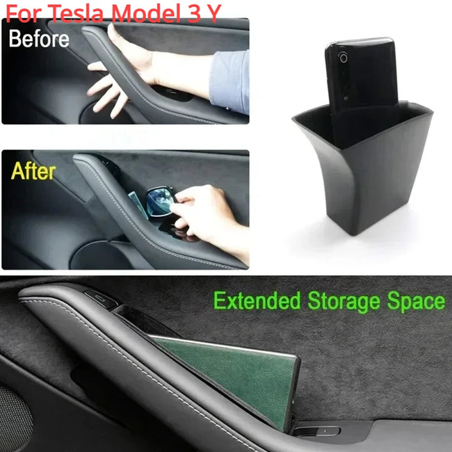 Door Handle Side Storage for Tesla Model 3 Y 2019-2023 Auto Armrest Box Tray Organizer Container Hidden Holder Car Accessories Hover Image