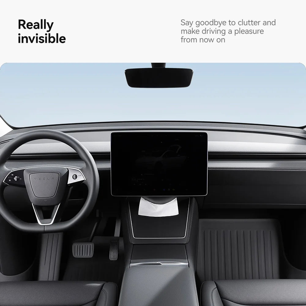 Tesla Model 3 Y Hanging Leather Tissue Box Armrest Holder Bag