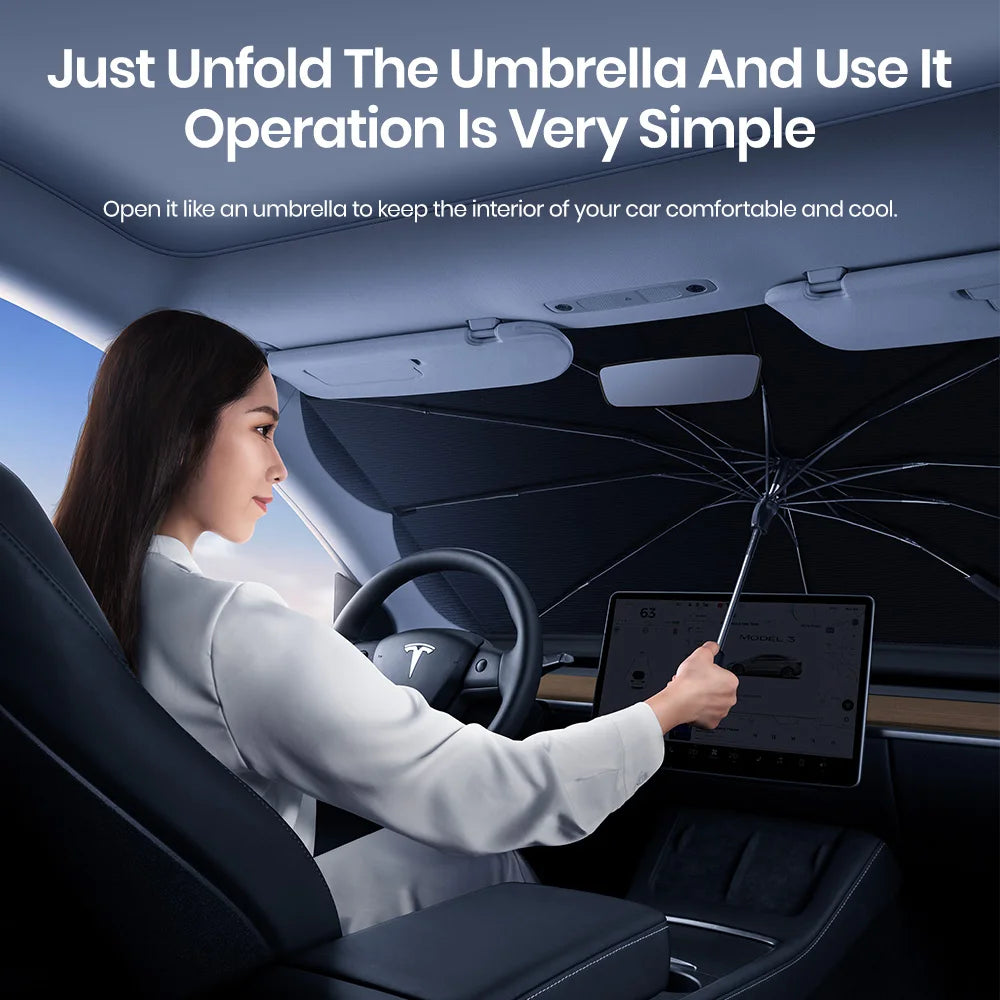 Tesla Model 3 Y Windshield Sunshade 360° Rotatable UV Ray Protector