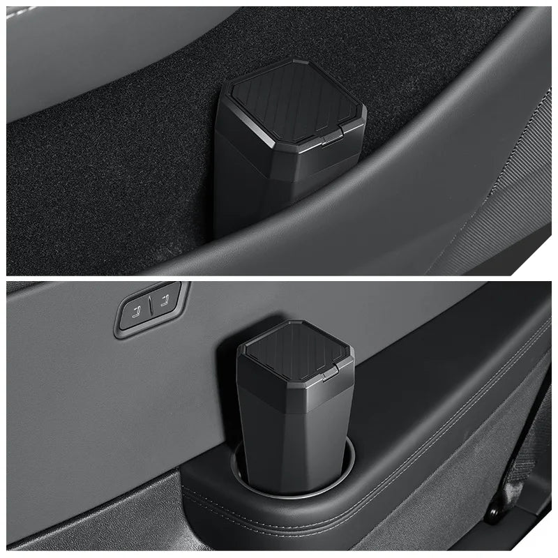Center Storage Box Organizer Case for Tesla Model 3/Y/X/S Juniper Series Side Door Trash Can Garbage Can Trash Bin with Cover