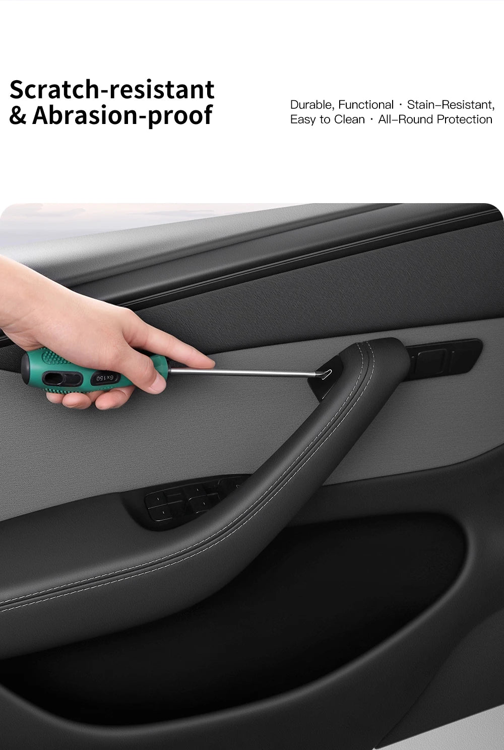 Tesarca Suede Door Button Cover for Tesla Model 3 Y Highland Juniper