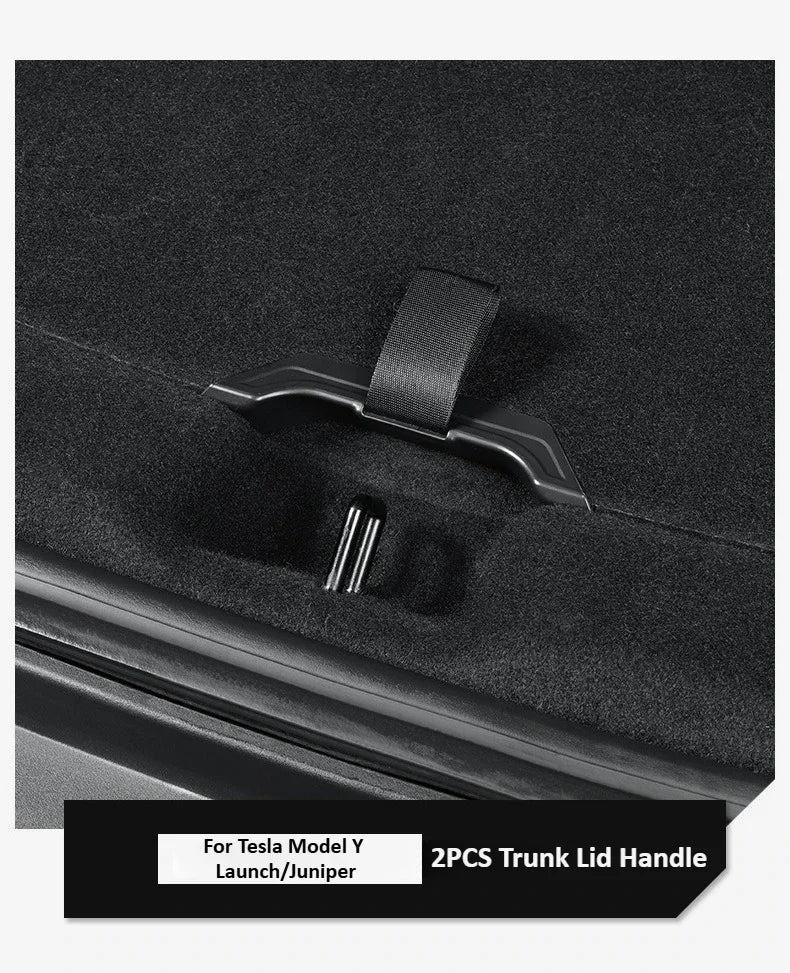 Tesla Model Y Launch/Juniper 2025 ABS Trunk Lid Handle Spare Box Cover Plate Handle Auxiliary Puller Car Accessories 2PCS