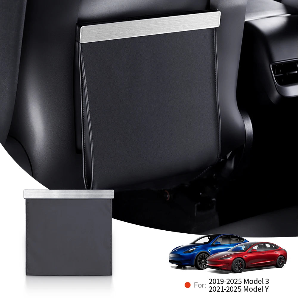 Tesla Model 3 Y Highland Rear Seat Back Trash Can Storage Bag