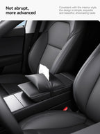 Tesla Model 3 Y Hanging Leather Tissue Box Armrest Holder Bag
