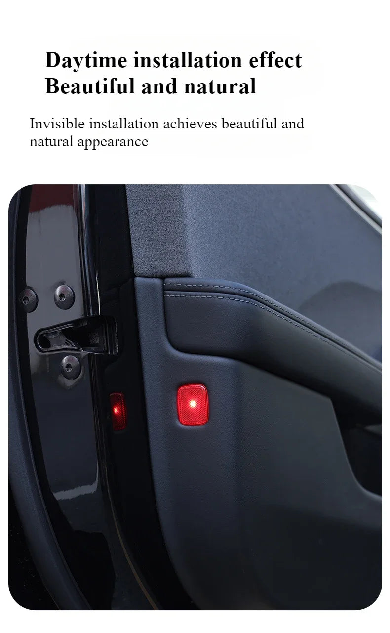 Tesla Model 3/Y/3 Highland Car Door Warning Light Auto Opening Door Anti-collision Sensor Strobe Flashing Alarm Signal Light