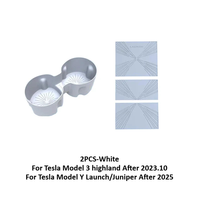 Tesla Model Y Juniper/Model 3 2025 Panel Sticker Central Control Water Cup Holder Protective Film Anti-slip Pads Interior