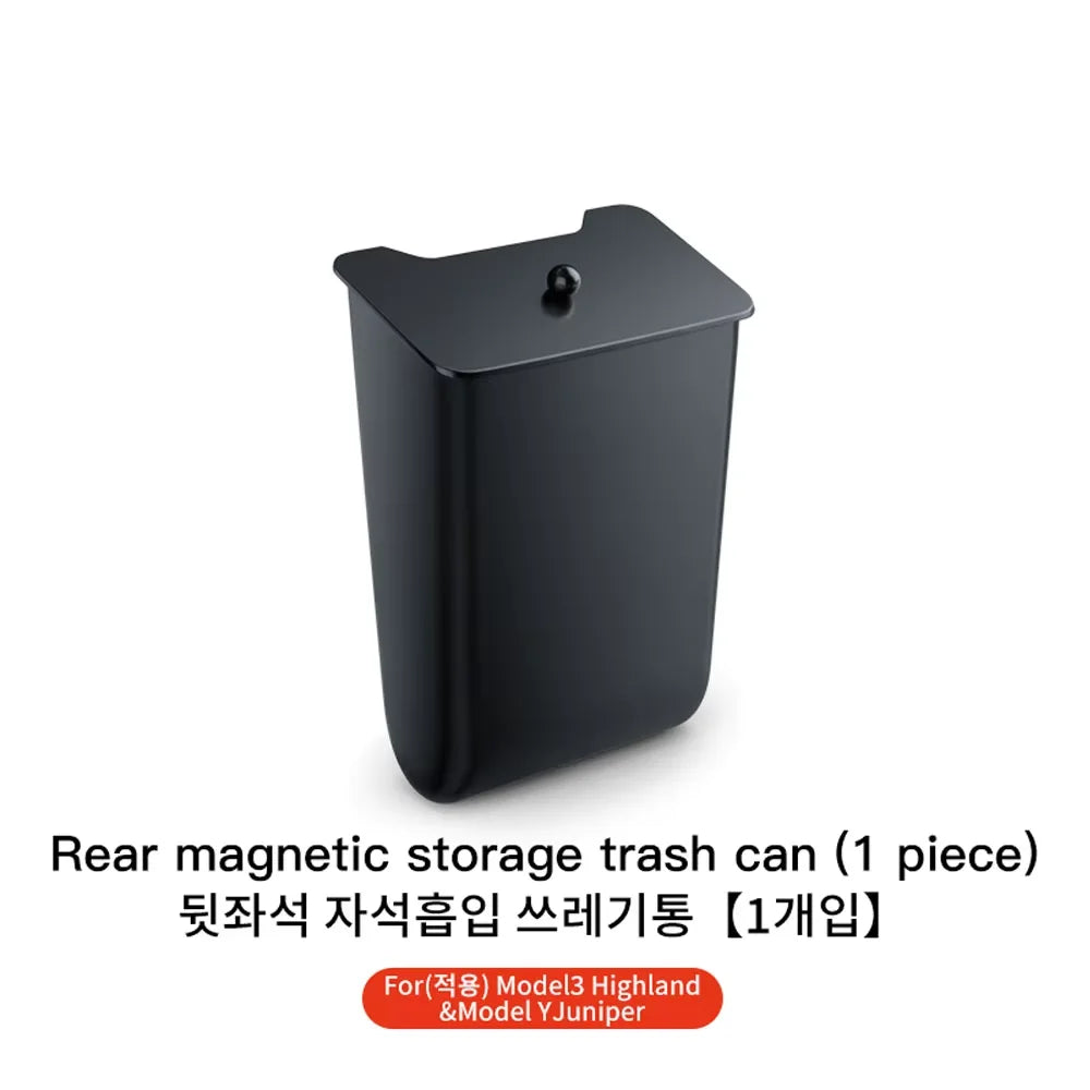 Tesla Model 3 Y Highland Rear Seat Trash Can Magnetic Storage Box Bin