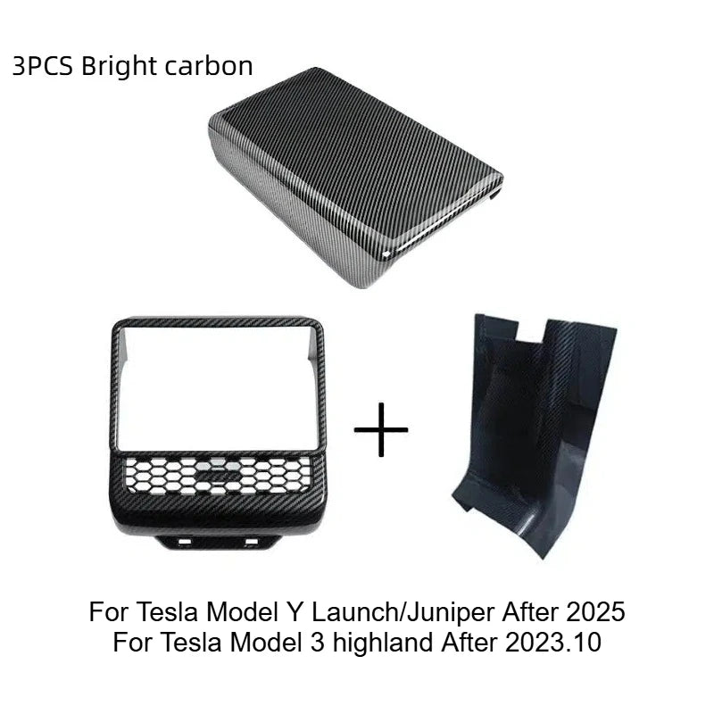 Tesla Model 3 Model Y Juniper 2025+ Armrest Console Cover Rear Air Vent Mask Holder Rear Protection Kick Panel Interior Trim
