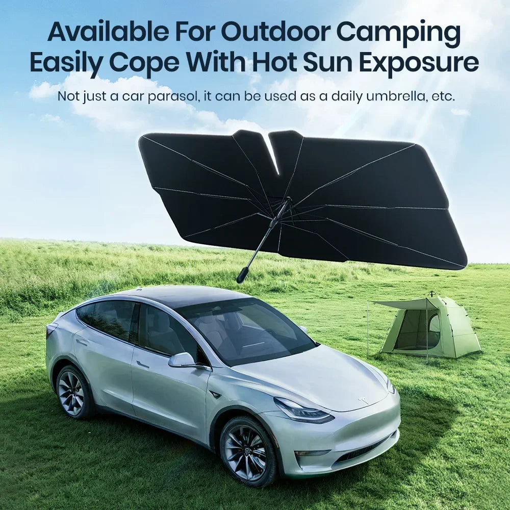 Tesla Model 3 Y Windshield Sunshade 360° Rotatable UV Ray Protector